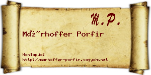 Márhoffer Porfir névjegykártya